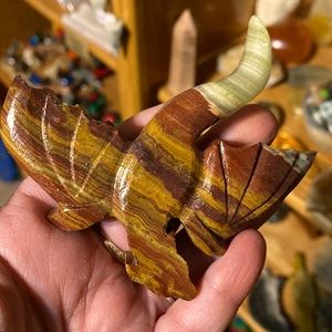 Carved Onyx Flying Dragon